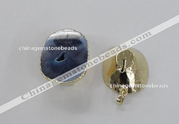 NGP2556 25*35mm - 30*40mm freeform druzy agate gemstone pendants