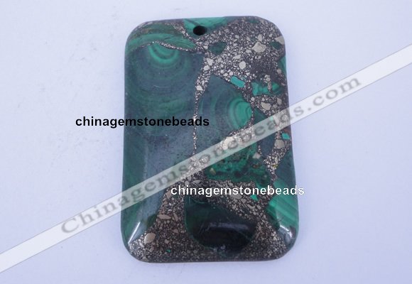 NGP256 31*47mm fashion malachite & pyrite gemstone pendants