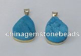 NGP2565 22*30mm teardrop druzy agate gemstone pendants