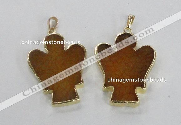 NGP2578 30*40mm angel agate gemstone pendants wholesale