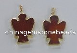 NGP2580 30*40mm angel agate gemstone pendants wholesale