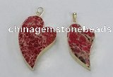 NGP2598 25*35mm - 35*45mm heart sea sediment jasper pendants