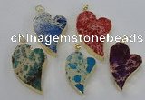 NGP2602 25*35mm - 35*45mm heart sea sediment jasper pendants