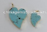 NGP2604 40*50mm - 50*70mm heart turquoise pendants wholesale