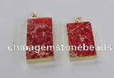 NGP2615 20*40mm - 25*45mm rectangle sea sediment jasper pendants