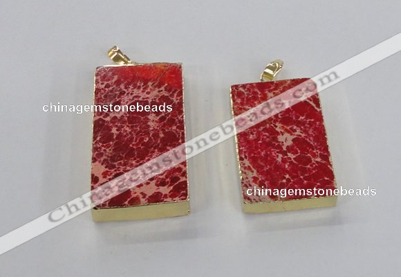 NGP2615 20*40mm - 25*45mm rectangle sea sediment jasper pendants