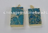 NGP2616 20*40mm - 25*45mm rectangle sea sediment jasper pendants