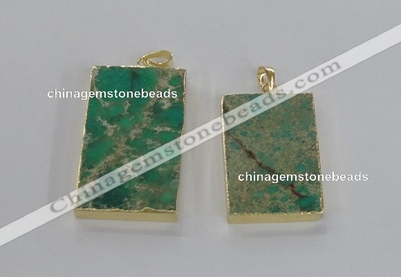 NGP2617 20*40mm - 25*45mm rectangle sea sediment jasper pendants