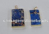 NGP2618 20*40mm - 25*45mm rectangle sea sediment jasper pendants