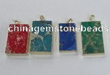 NGP2619 20*40mm - 25*45mm rectangle sea sediment jasper pendants