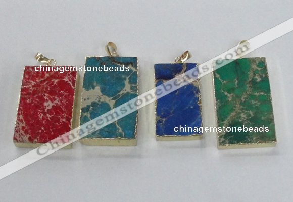 NGP2619 20*40mm - 25*45mm rectangle sea sediment jasper pendants