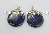 NGP2623 40*50mm oval lapis lazuli gemstone pendants wholesale