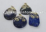 NGP2626 25*35mm - 40*50mm freeform lapis lazuli gemstone pendants