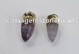 NGP2628 12*30mm - 15*40mm cone amethyst gemstone pendants