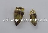 NGP2630 15*35mm - 18*40mm cone lemon quartz gemstone pendants