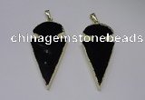 NGP2651 25*48mm - 28*54mm arrowhead agate pendants wholesale