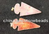 NGP2657 24*53mm - 26*55mm arrowhead agate pendants wholesale