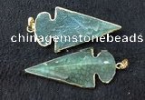 NGP2659 24*53mm - 26*55mm arrowhead agate pendants wholesale