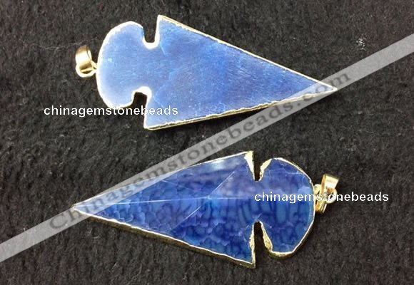 NGP2660 24*53mm - 26*55mm arrowhead agate pendants wholesale