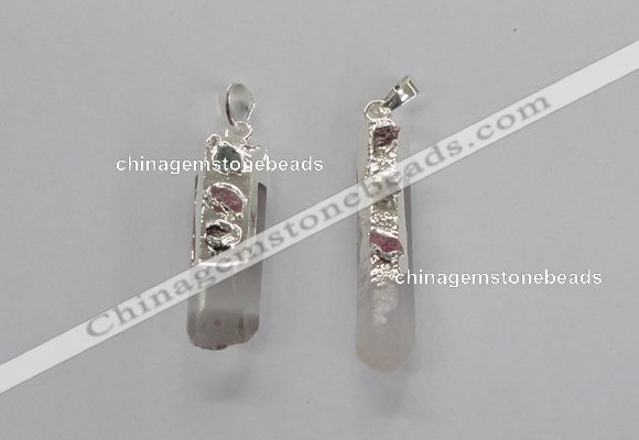 NGP2677 12*35mm - 15*40mm sticks white crystal pendants wholesale