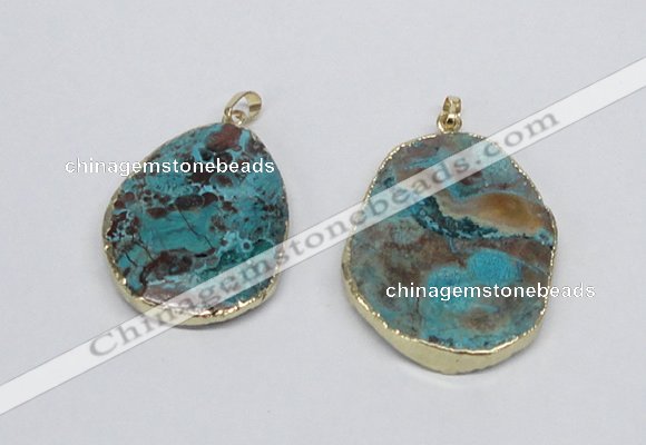 NGP2687 35*45mm - 40*50mm freeform ocean agate pendants