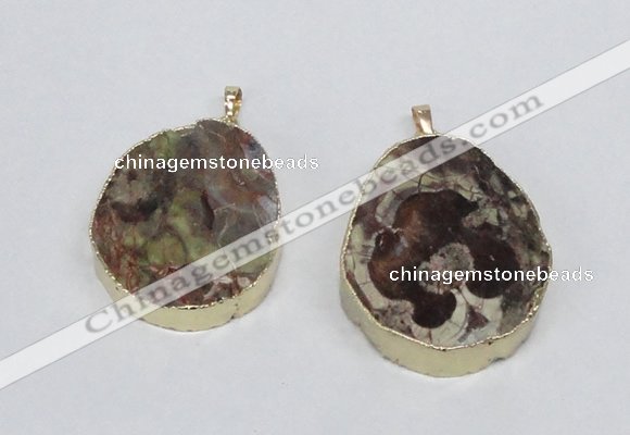 NGP2688 35*45mm - 40*50mm freeform ocean agate pendants