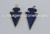 NGP2690 25*40mm - 30*55mm arrowhead lapis lazuli pendants