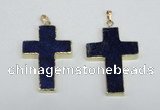 NGP2692 30*45mm - 32*48mm cross lapis lazuli gemstone pendants