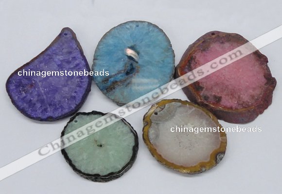 NGP2716 45*50mm - 55*75mm freeform druzy agate pendants