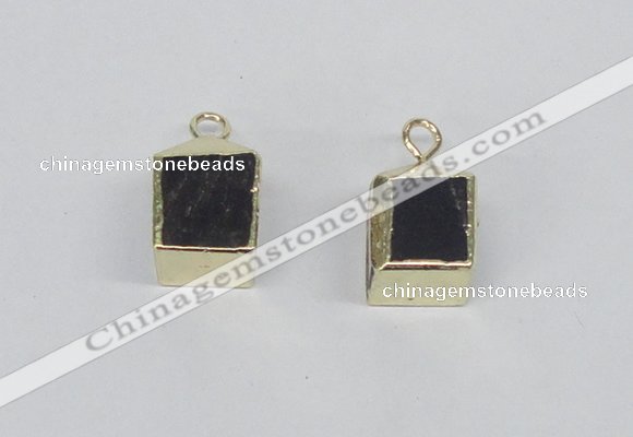 NGP2731 11*13mm - 12*15mm cube smoky quartz gemstone pendants