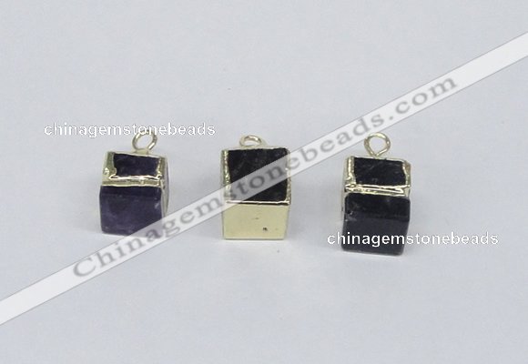 NGP2732 11*13mm - 12*15mm cube mixed quartz gemstone pendants