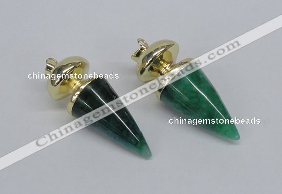 NGP2742 20*45mm - 20*50mm cone agate gemstone pendants wholesale