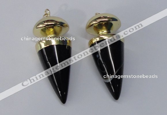 NGP2743 20*45mm - 20*50mm cone agate gemstone pendants wholesale