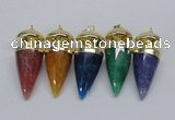 NGP2744 20*45mm - 20*50mm cone agate gemstone pendants wholesale