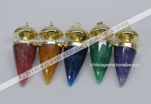 NGP2744 20*45mm - 20*50mm cone agate gemstone pendants wholesale