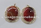 NGP2757 50*60mm oval agate gemstone pendants wholesale