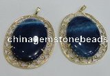 NGP2758 50*60mm oval agate gemstone pendants wholesale