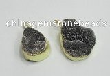 NGP2770 25*30mm - 30*40mm freeform plated druzy agate pendants