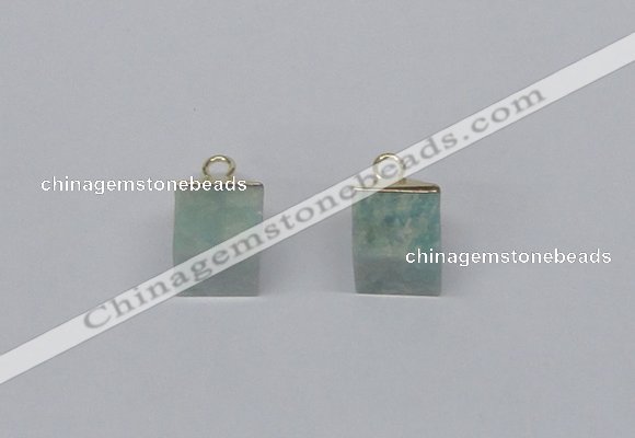 NGP2779 10*12mm - 12*14mm cube amazonite gemstone pendants