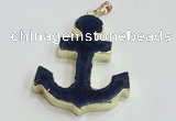 NGP2787 40*50mm anchor agate gemstone pendants wholesale