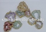 NGP2792 25*30mm - 40*45mm freeform druzy agate pendants