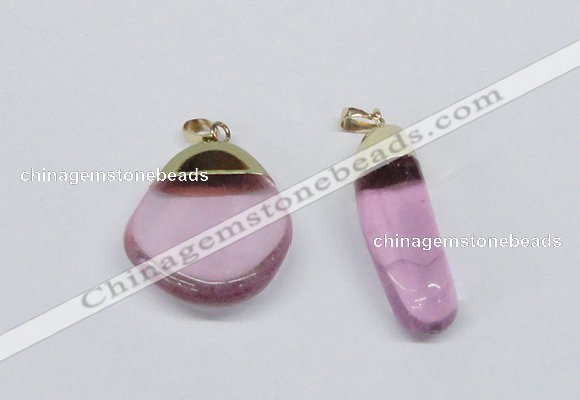 NGP2796 15*30mm - 25*35mm freeform crystal glass pendants wholesale