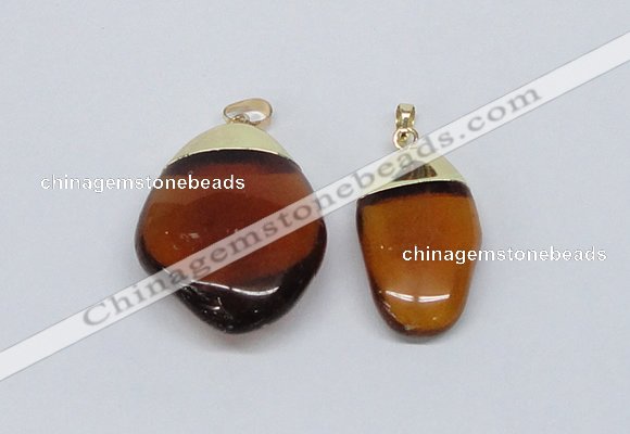 NGP2797 15*30mm - 25*35mm freeform crystal glass pendants wholesale