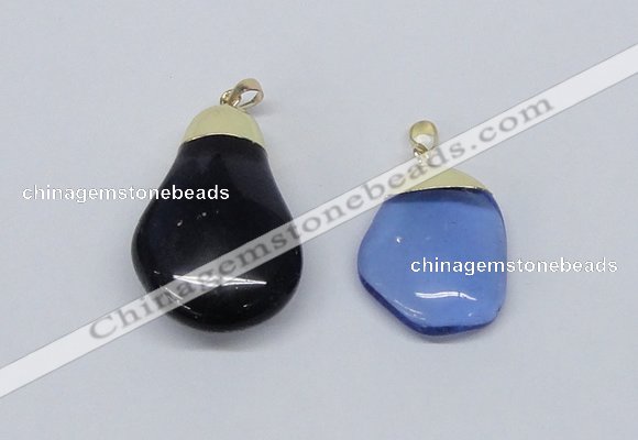 NGP2798 15*30mm - 25*35mm freeform crystal glass pendants wholesale