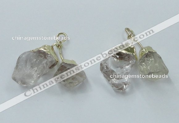 NGP2805 18*25mm - 20*25mm nuggets white crystal pendants wholesale