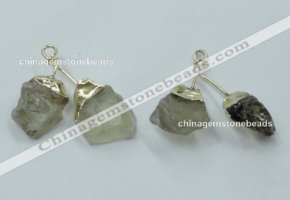 NGP2806 18*25mm - 20*25mm nuggets lemon quartz pendants wholesale