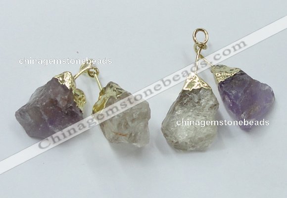 NGP2810 18*25mm - 20*25mm nuggets mixed quartz pendants wholesale