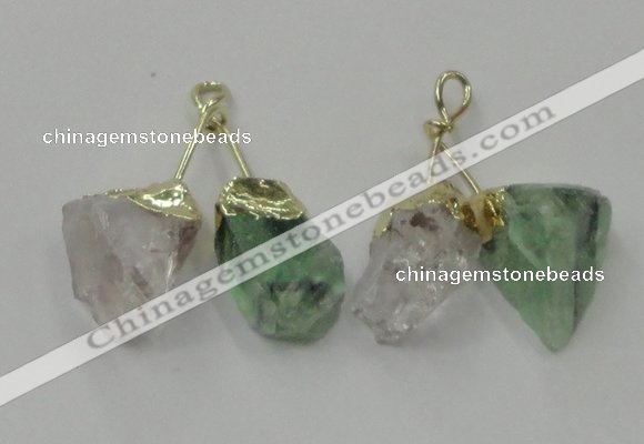 NGP2811 18*25mm - 20*25mm nuggets mixed quartz pendants wholesale