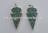 NGP2822 25*50mm - 27*55mm arrowhead sea sediment jasper pendants