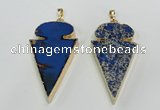 NGP2823 25*50mm - 27*55mm arrowhead sea sediment jasper pendants